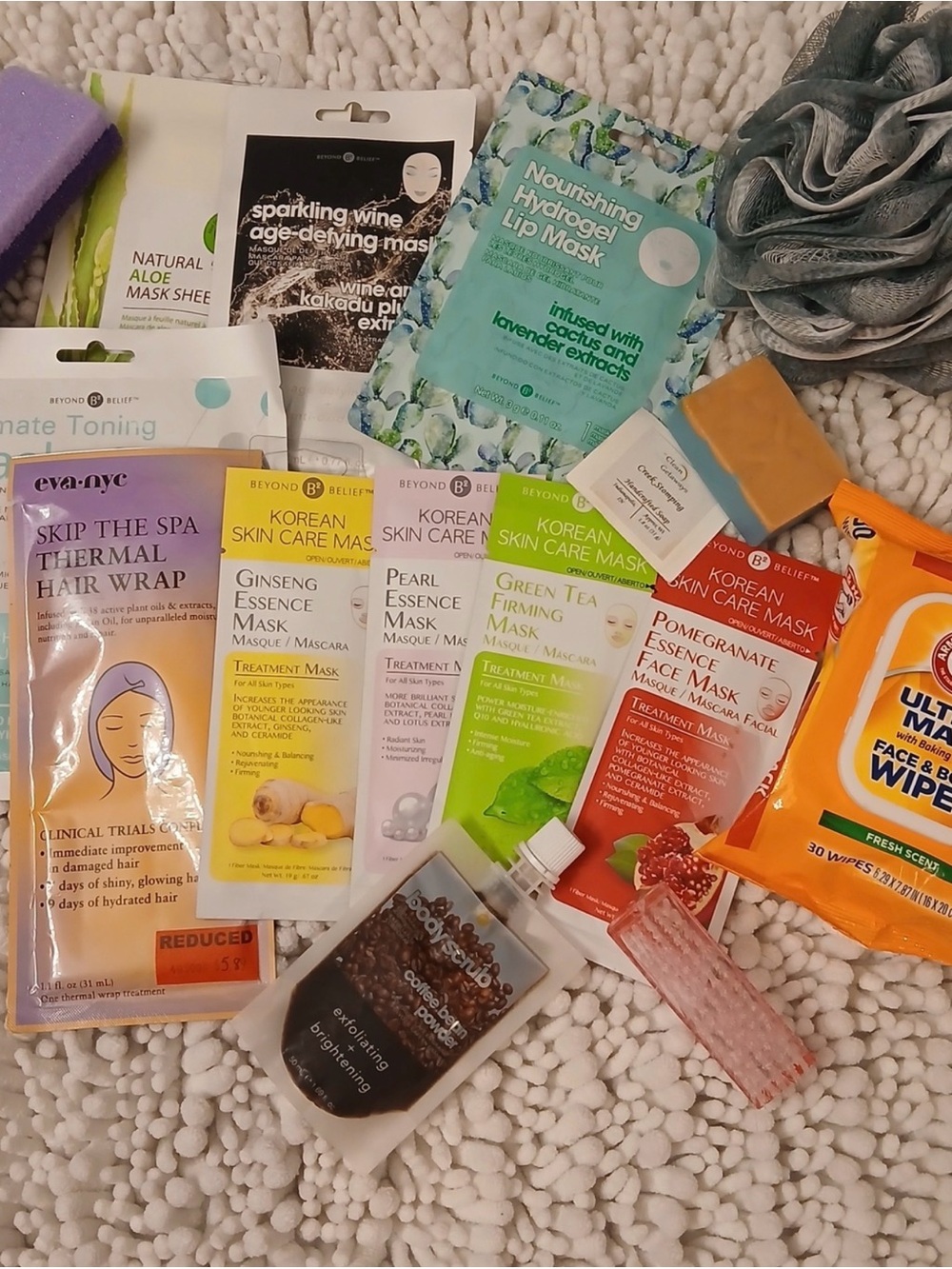 Korean Sheet Mask Bundle - Green, Yellow, Pink, Red, Teal skincare bundle